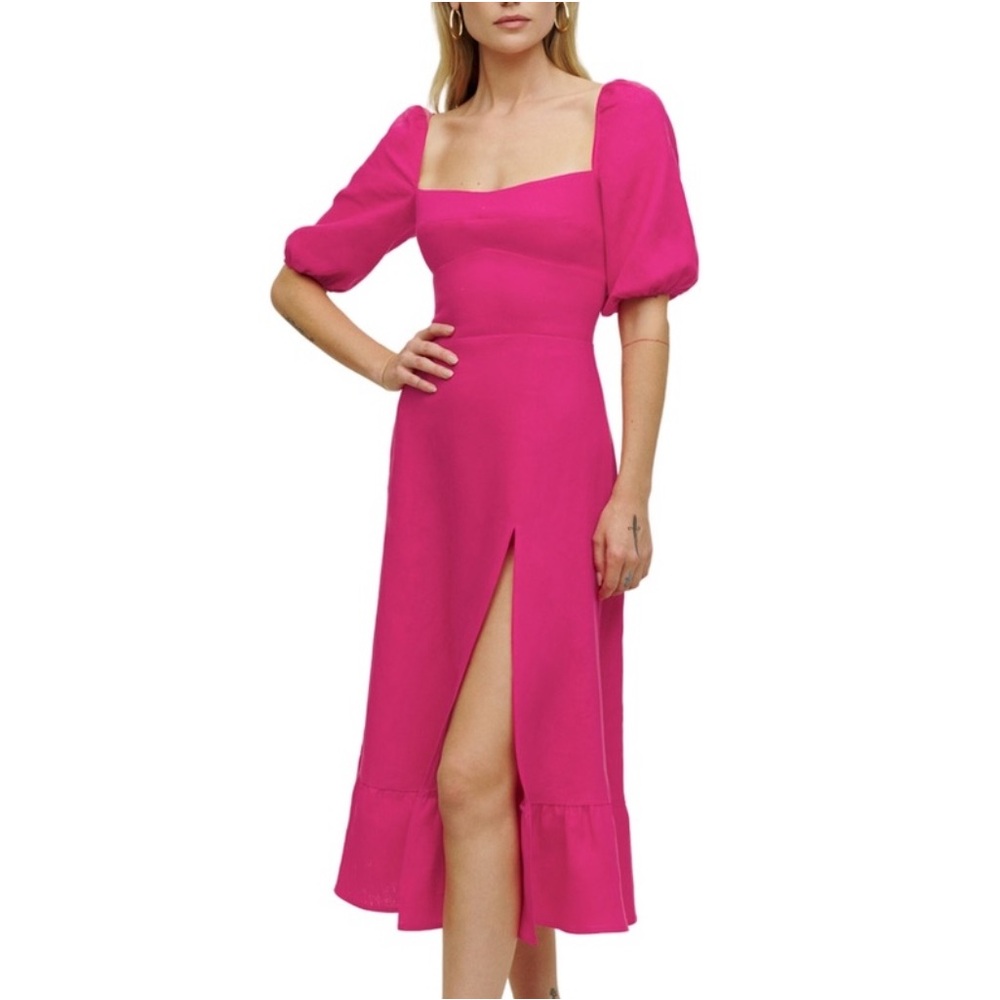 Reformation Belgium Linen‎ Dress- Pink NWT 2